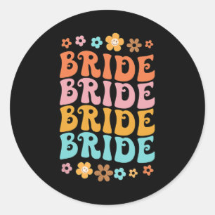 Adesivo Noiva Eu Faço Tripulação Retro Groovy Despedida de