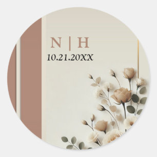 Adesivo Noiva Floral Neutra Mousse Mocha