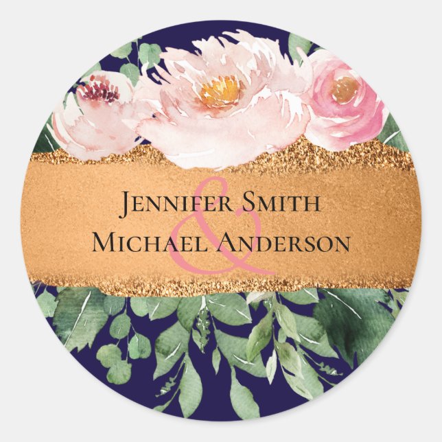 Adesivo Noiva Glam Rosa Dourado LeahG Orçamento (Frente)