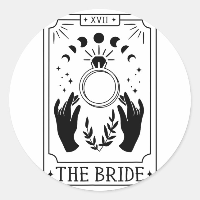 Adesivo Noiva Gótica Bridesmaid Tarot Bridal Party Bachelo (Frente)