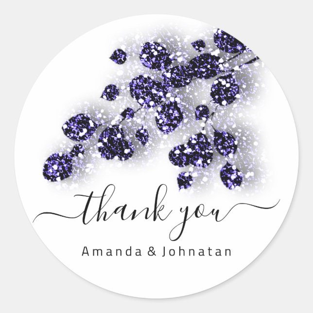 Adesivo Noiva Grata Sweet16th Floral Branco Azul Marinho (Frente)