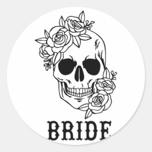 Adesivo Noiva Groom Floral Skull Halloween Casamento Bache