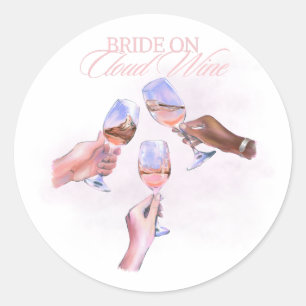 Adesivo Noiva na Nuvem Vinho   Design Divertido para Festa