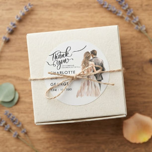 Adesivo Noiva Noivo Casamento Obrigado Costas Aquarela Cla
