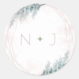 Adesivo Noiva Rosa Água Geométrica Botânica Casamento