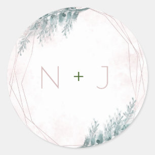 Adesivo Noiva Rosa Água Geométrica Botânica Casamento