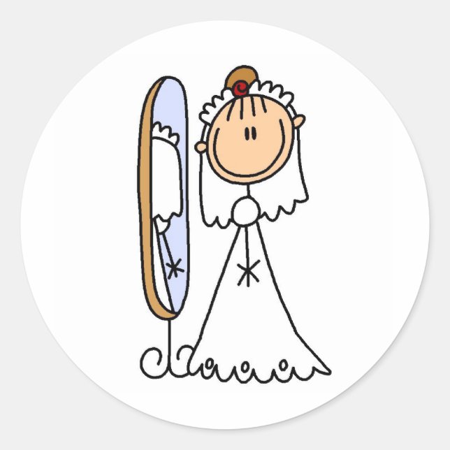 Adesivo Noiva Se Preparando Para A Vinheta De Casamento (Frente)