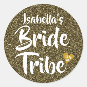 Adesivo Noiva Tribo Dourado Data Coração Glitter Personali
