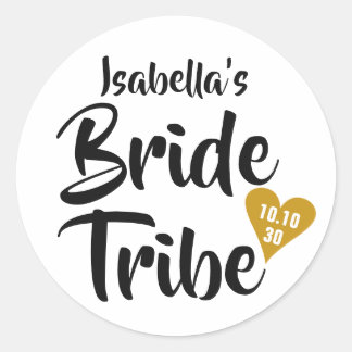 Adesivo Noiva Tribo Ouro Data Coração Personalizado