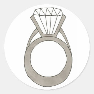 Adesivo Noivado de anéis para Chás de casamento