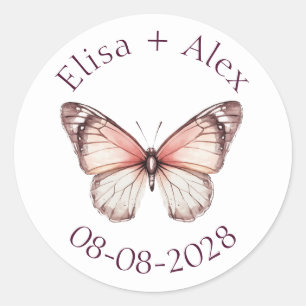 Adesivo Noivado de Casamento de Borboletas Elegante PERSON