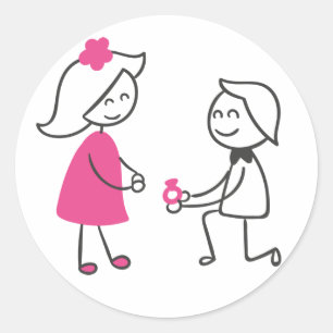 Adesivo Noivado De Casamento De Cartoon Noiva E Noiva