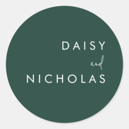 Adesivo Noivado de Casamento Moderno Emerald Green