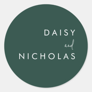 Adesivo Noivado de Casamento Moderno Emerald Green