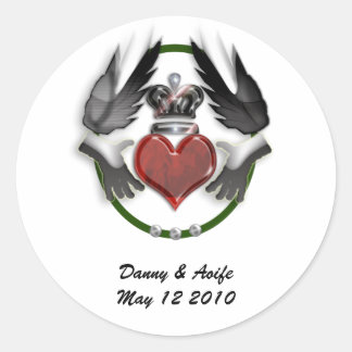 Adesivo noivado do coração de claddagh