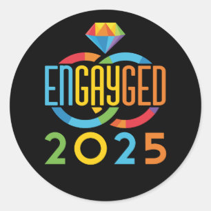 Adesivo Noivado LGBTQ do Gay Engayged 2025