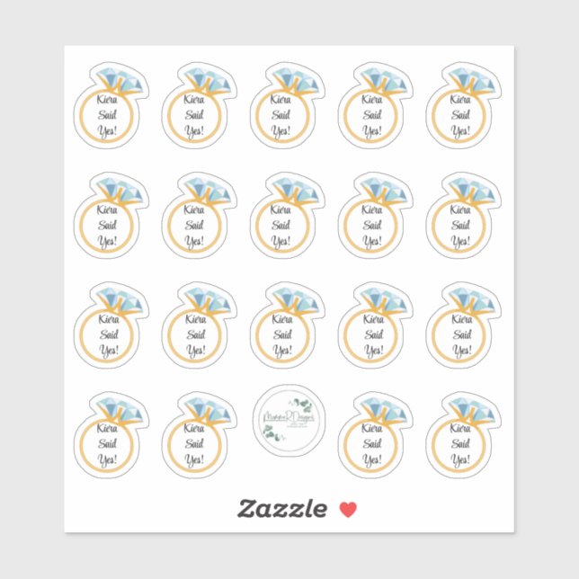 ADESIVO NOIVADOS PERSONALIZADOS (Folha)