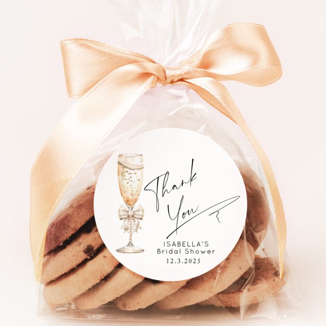 Adesivo Noivas de Pérolas e Prosecco Obrigada (Criador carregado)