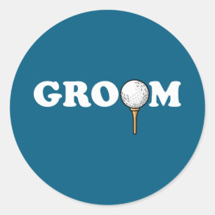 Adesivo Noivo bola de golfe golfista homens solteirão engr