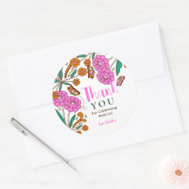 Adesivo Noivos Amantes de Borboletas Rosa Floral Script Nu
