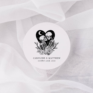 Adesivo Noivos Até a Morte Esqueletos & Rosas Casamento