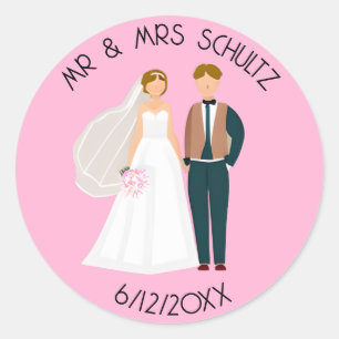Adesivo Noivos personalizados Sr e Sra 