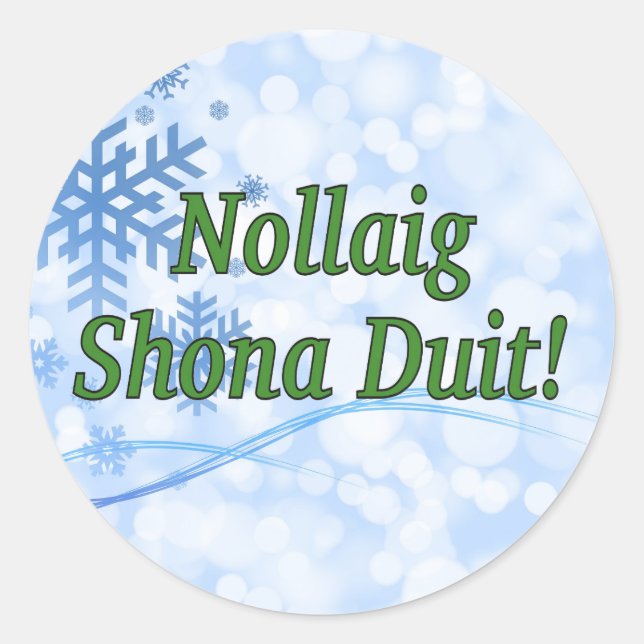 Adesivo Nollaig Shona Duit! Feliz Natal no gf irlandês (Frente)