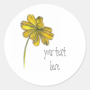 Adesivo Nome amarelo do costume do Wildflower do Coreopsis