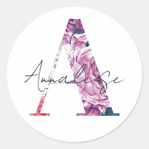Adesivo Nome Annaleise Custom Sticker Girls Label Floral A