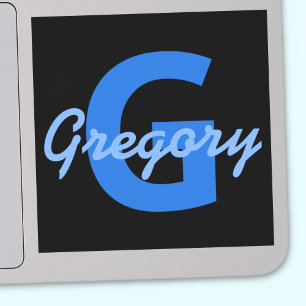 Adesivo Nome Azul e Monograma