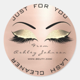 Adesivo Nome Beauon Salon Glitter Dourado Lash Cleaner Ros