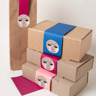 Adesivo Nome Beauty Lashes Drivers Lashes Dourados Rosa Li