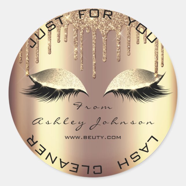 Adesivo Nome Beauty Salon Drivers Mel Dourado Lashes Clean (Frente)