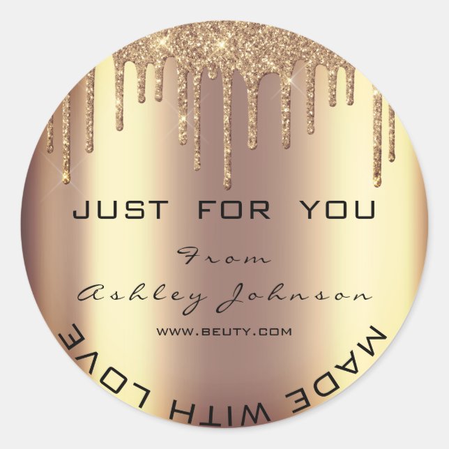 Adesivo Nome Beauty Salon Lashes Dourados Com Amor (Frente)