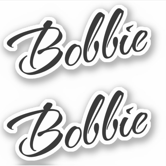 Adesivo Nome Bobbie x2 Vinil (Frente)