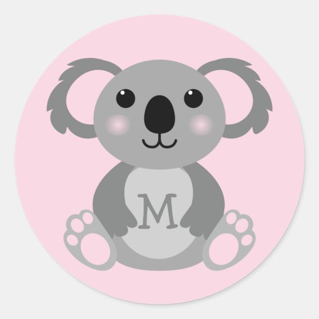 Adesivo Nome bonito de Koala Bear Kid Envelope Selo (Frente)