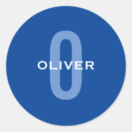 Adesivo Nome Branco Azul do Monograma Personalizado