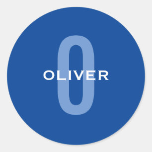 Adesivo Nome Branco Azul do Monograma Personalizado