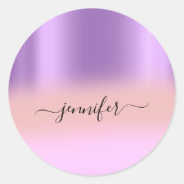 Adesivo Nome Bridal OMBRE Minimalismo Rosa Rosa Púrpura
