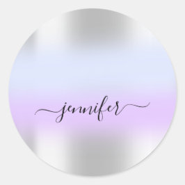 Adesivo Nome Bridal OMBRE. Obrigado Prata Azul Roxo