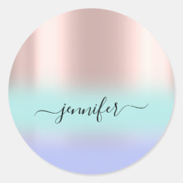 Adesivo Nome Bridal OMBRE. Rosa obrigado azul-oceano