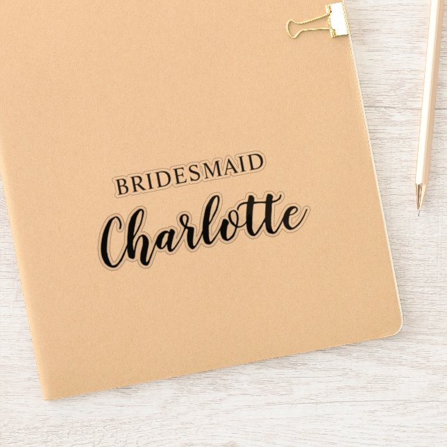 Adesivo Nome Bridesmaid Vinyl Decal Custom Sticker (Notebook)