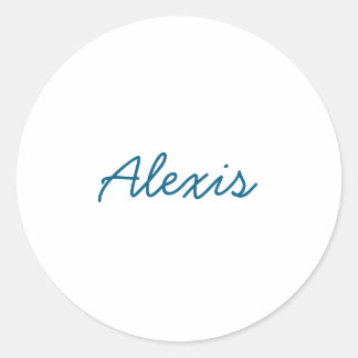 Adesivo Nome Caligrafia Script Simples Branco Azul