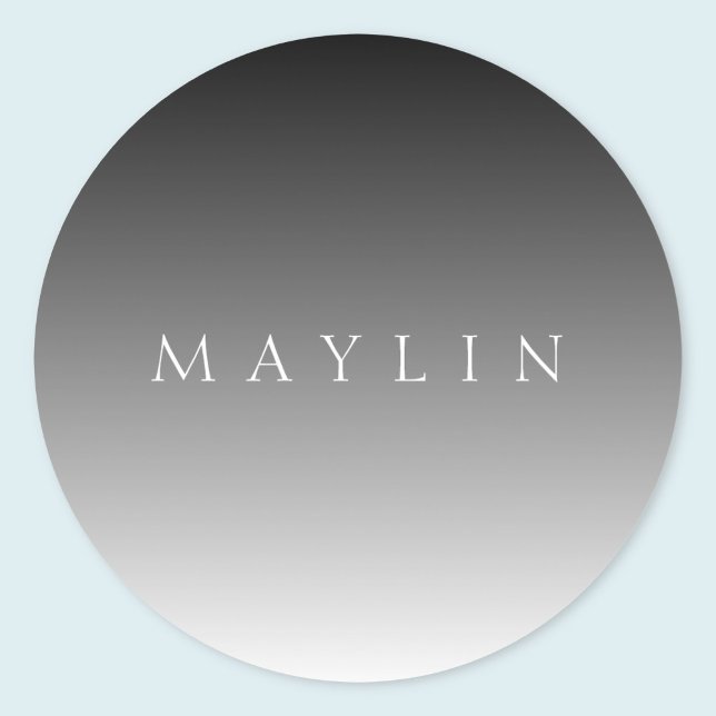 Adesivo Nome Clássico ou Palavra | Cinzas de gradiente (Criador carregado)