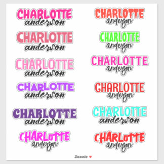 Adesivo Nome Colorido Personalizado Vinheta Girly School