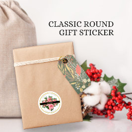 Adesivo Nome Comercial da Empresa Personalizada Floral Ver