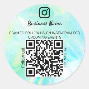 Adesivo Nome comercial holográfico opal qr código instagra