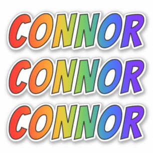 Adesivo Nome "CONNOR" com coloração do arco-íris do