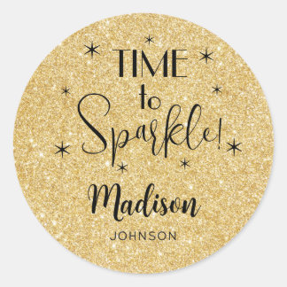 Adesivo Nome || Cute Gold Time to Sparkle 1,25 pol.