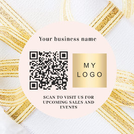 Adesivo Nome da empresa cor-de-rosa logotipo qr